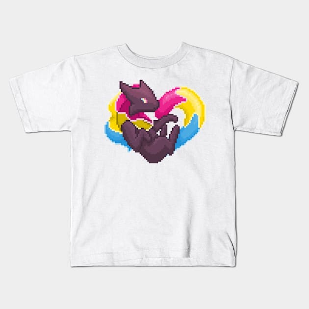 Pansexual Pixel Heart Melog Kids T-Shirt by HauntedByCatra